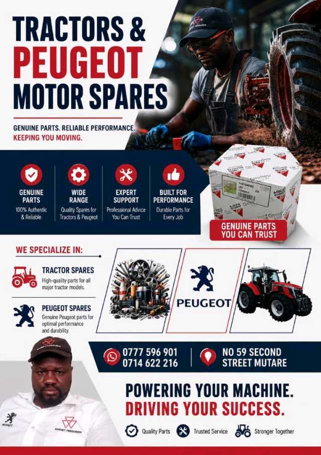 Tractors and Peugeot motor spares